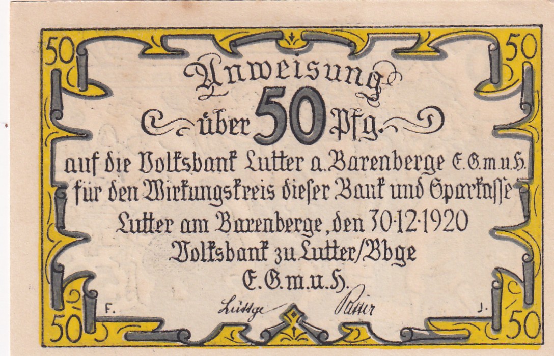 Germany, 50 Pfennigs ( 1920) series Rare Note Lowest Price