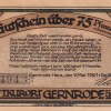 Germany, 75 Pfennigs( 1921) series Rare Note Lowest Price - Image 2