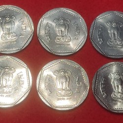 Alternative view of ONE RUPEE COIN 1989 NOIDA MINT WEIGHT 6 GMS BUNC CONDITION EACH COIN PRICE