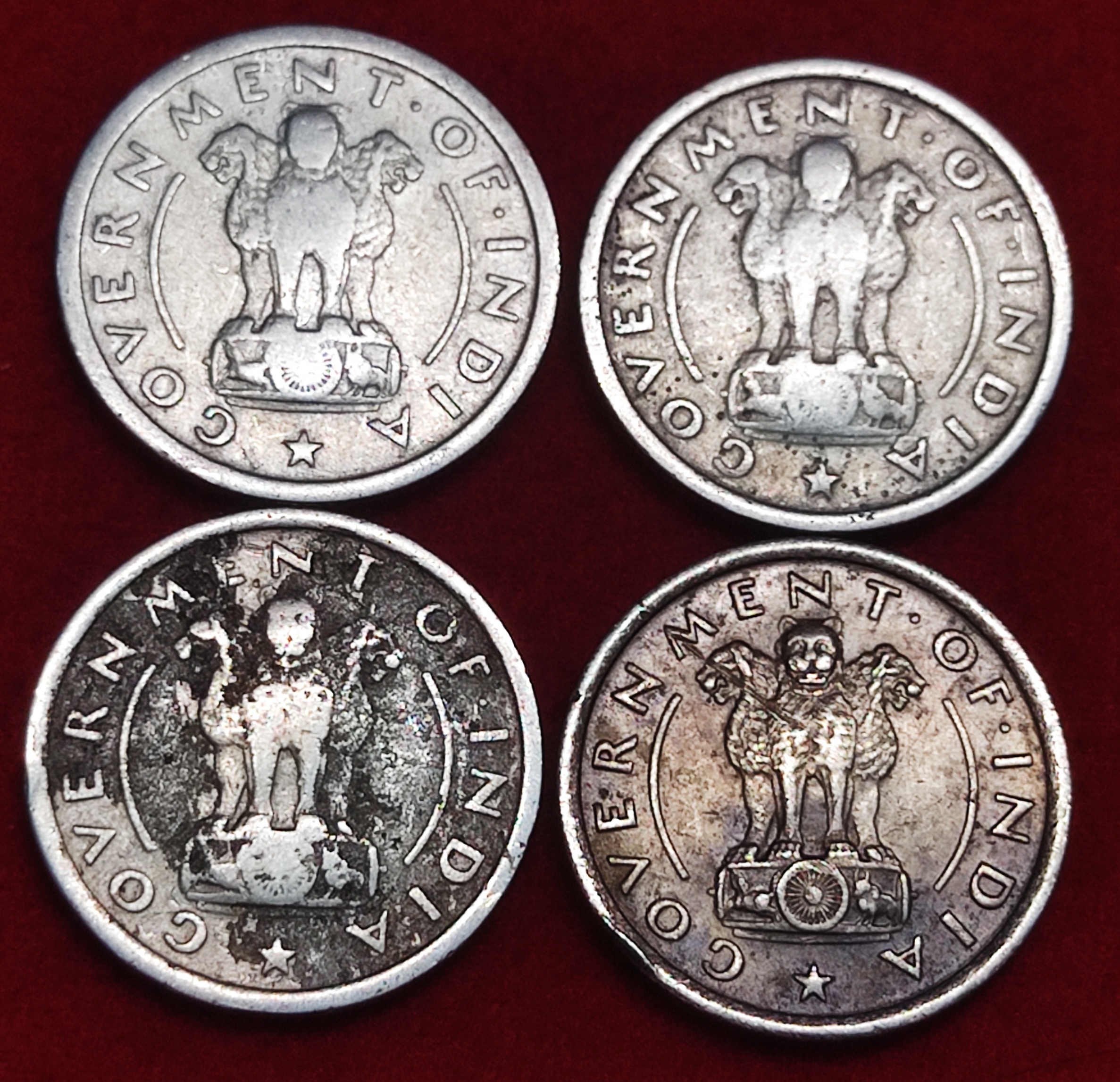 1/2 Rupee 1950 Bombay Mint Lot of 4 Coin Price