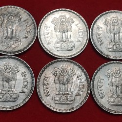 Alternative view of 1 RUPEE 1980 LOT OF 6 COIN