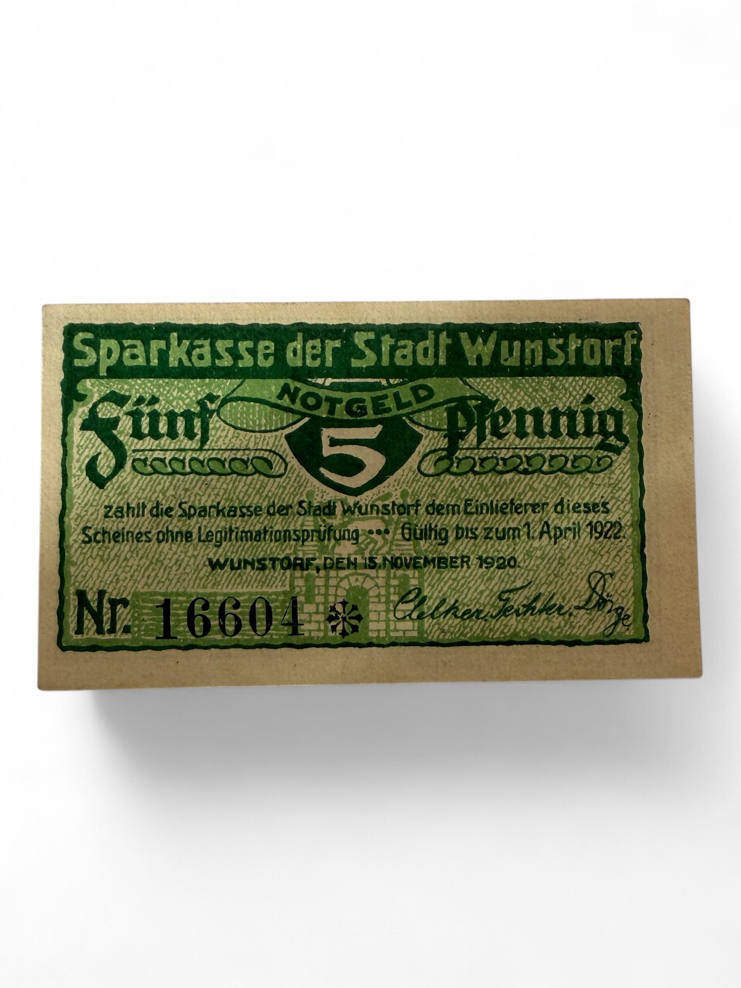 Germany Pfennig Notgeld Emergency Banknote Issues Over a Century Old UNC Unique and Rare