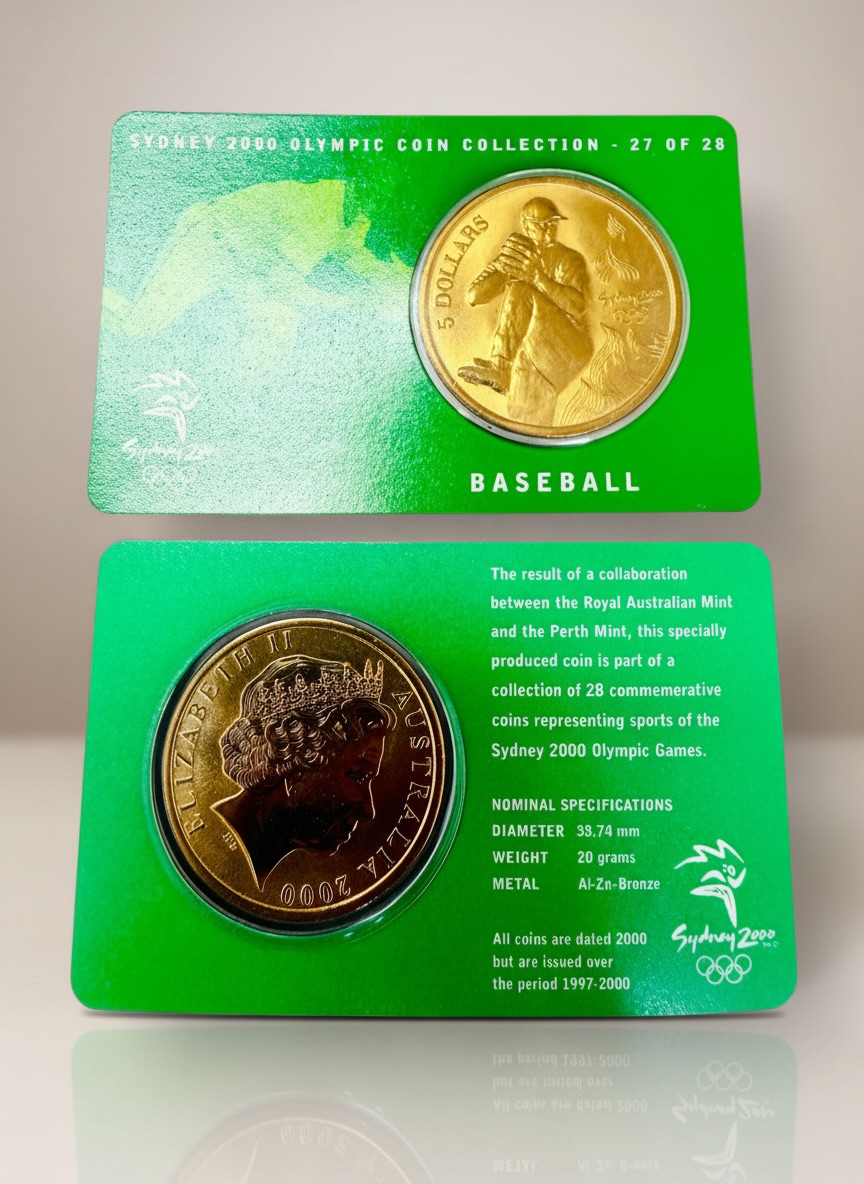 Australian Mint Queen Elizabeth II Sydney Olympic Series 5 Dollar Ultra Unique and Rare Modern Baseball