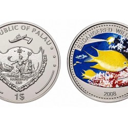 Republic Of Palau Endangered Wildlife Series 1 Dollar Ultra Unique and Rare 2008