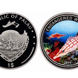 Republic Of Palau Endangered Wildlife Series 1 Dollar Ultra Unique and Rare