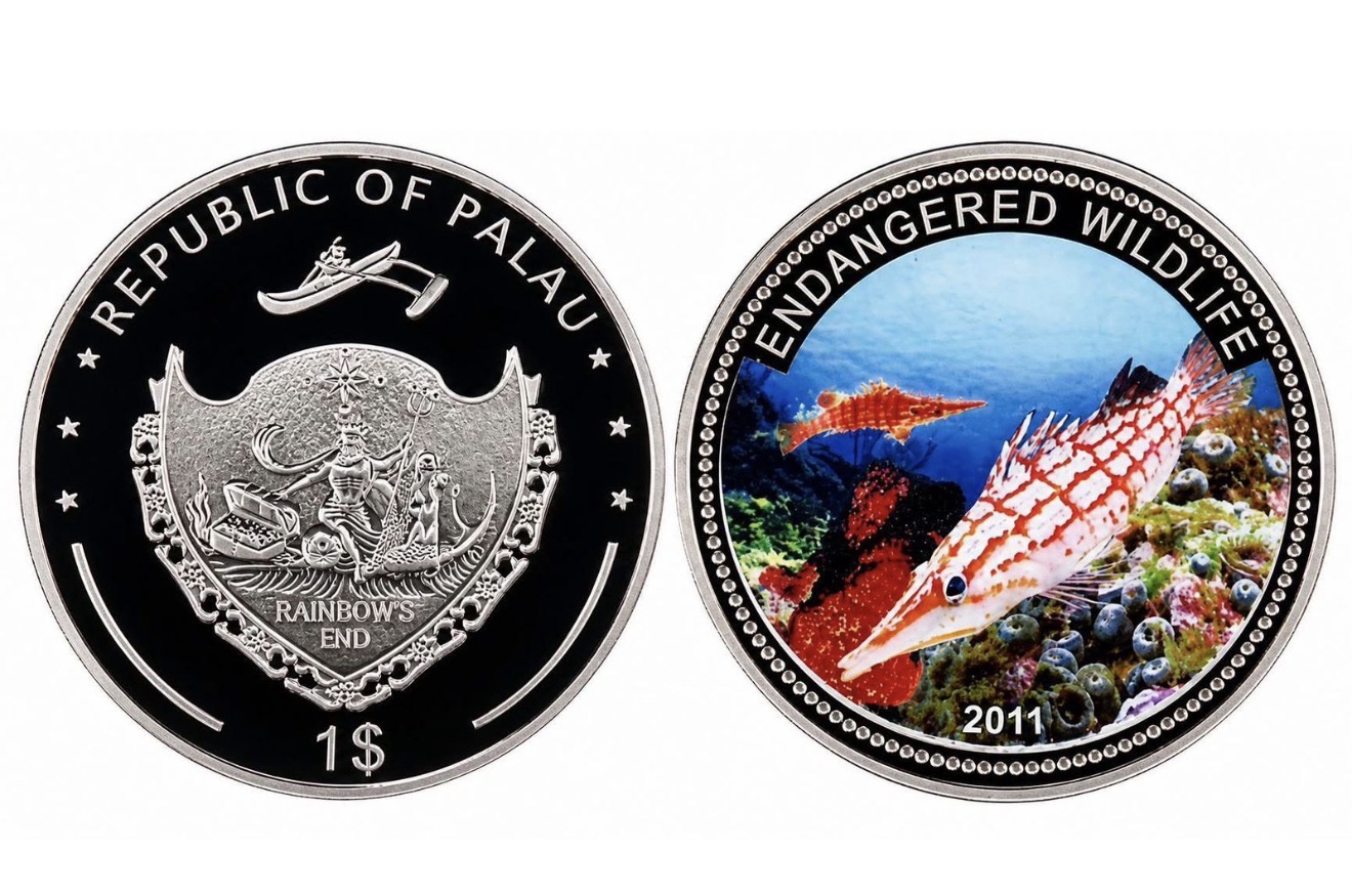 Republic Of Palau Endangered Wildlife Series 1 Dollar Ultra Unique and Rare