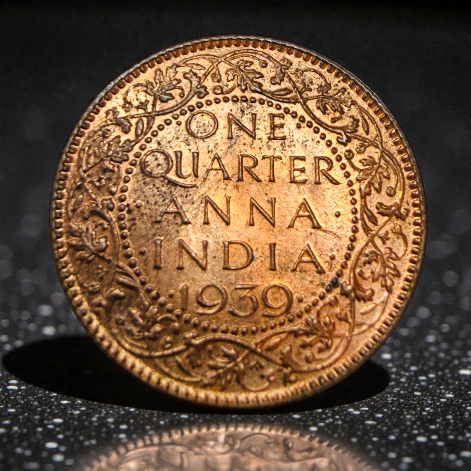 One Quarter Anna Copper King George VI British India Era Issue Unique and Rare - Image 2