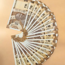Rs 10 India Banknote Set 000111 Gem Unc Unique and Rare 20 Note Complete Alphabet Set Gem Unc