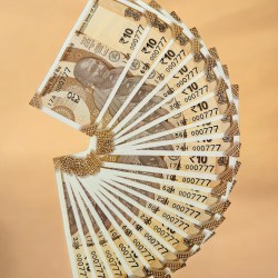 Rs 10 India Banknote Set 000777 Gem Unc Unique and Rare 20 Note Complete Alphabet Set Gem Unc