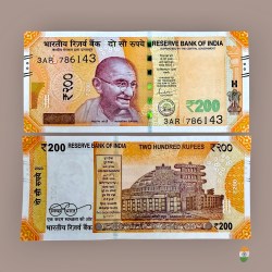 Rs 200 India Banknote Holy Fancy Number 786143 Gem Unc Unique and Rare