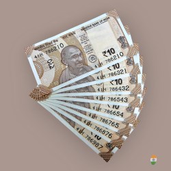 Rs 10 Issue India Banknote Holy Fancy Set 786987 To 786210 Gem Unc Unique and Rare