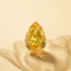 Rare 1 Carat Pair Shape Lab Grown Diamond Top Fancy Yellow Color Excellent Quality Exceptional Collectible Unique and Rare