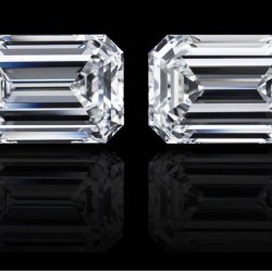 Rare 1 and 1 Carat Emerald Cut Shape Pair Lab Grown Diamond Top White Color Excellent Quality Exceptional Collectible Unique and Rare