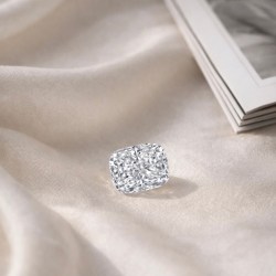 Rare 1 and a half Carat Long Cushion Cut Shape Lab Grown Diamond Top White Color Excellent Quality Exceptional Collectible Unique and Rare