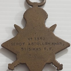 Alternative view of British India Army World War 1 1914-15 Named Medal Genuine #2