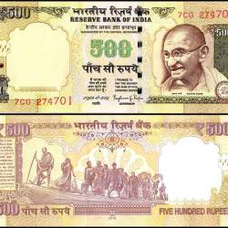 Very Rare 500 Rupees India Banknote UNC Condition Signed by Raghuram Rajan Telescope Issue