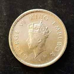 Alternative view of King and emperor George vi Denominaton 1/2₹ Year 1939 Same and similar piece available