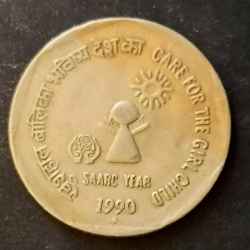 Republic India Care for the girl child Denominaton 1₹ Metal copper nickel Same and similar piece available