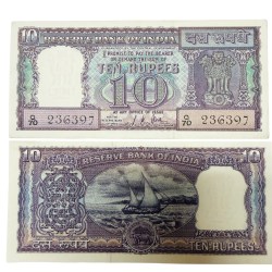 D10 Rs 10 India Banknote Signature series Signed by L KJha Inset Plain 1967 Issue Unc Unique and Rare