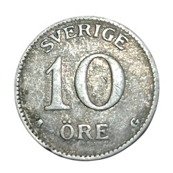SWEDEN Silver 10 ORE Year 1930 GUSTAF-V in Collectable Grade.