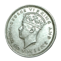 Alternative view of COMMISSIONERS OF CURRENCY MALAYA Silver 10 CENTS Year 1939 King GEORGE-VI in High Collectable AUNC Grade.