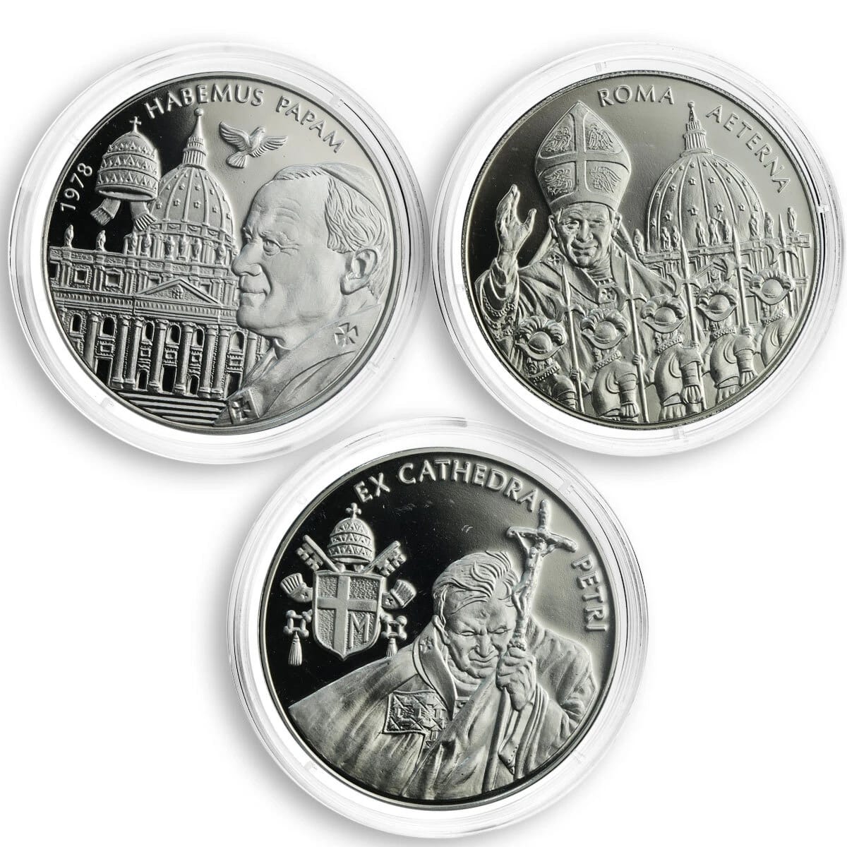Malta set of 9 coins 10 liras Pope John Paul II CuNi proof 2005