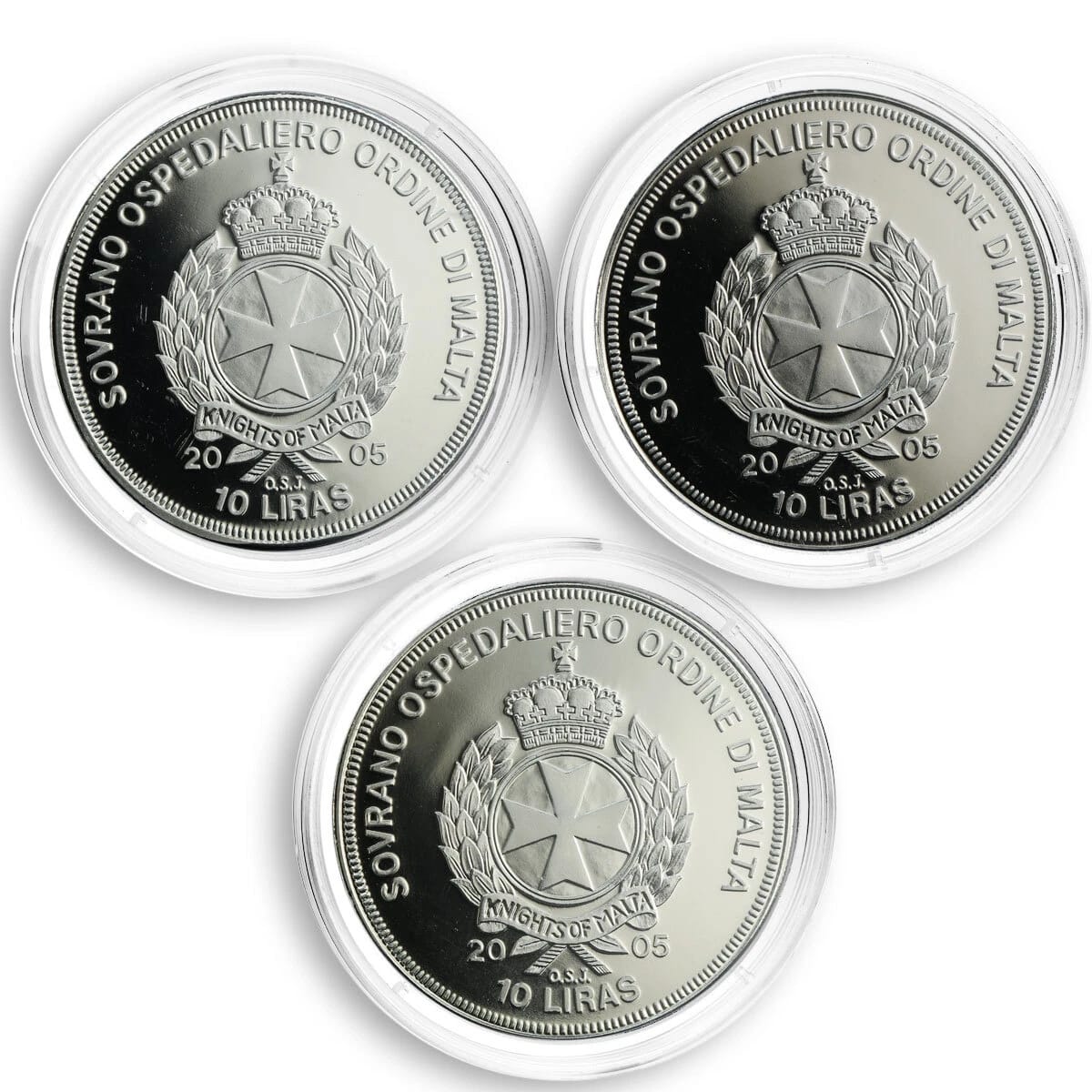 Malta set of 9 coins 10 liras Pope John Paul II CuNi proof 2005