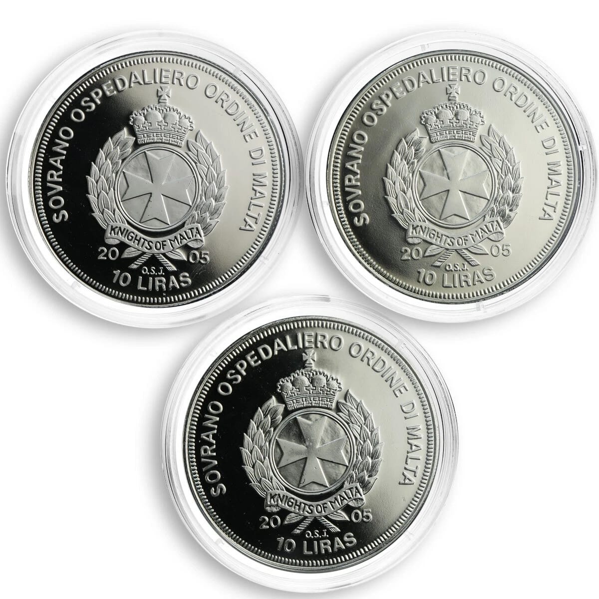 Malta set of 9 coins 10 liras Pope John Paul II CuNi proof 2005