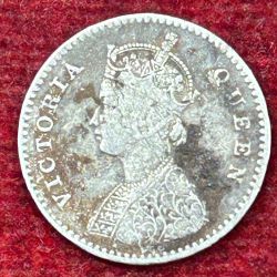 Alternative view of India - British 2 Annas 1862 - Victoria Rare Silver Coin # E-236