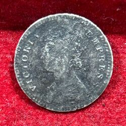 Alternative view of India - British 2 Annas 1895 - Victoria Rare Silver Coin # E-241