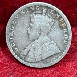 Alternative view of India - British 2 Annas 1917 - George V Rare Silver Coin # E-244