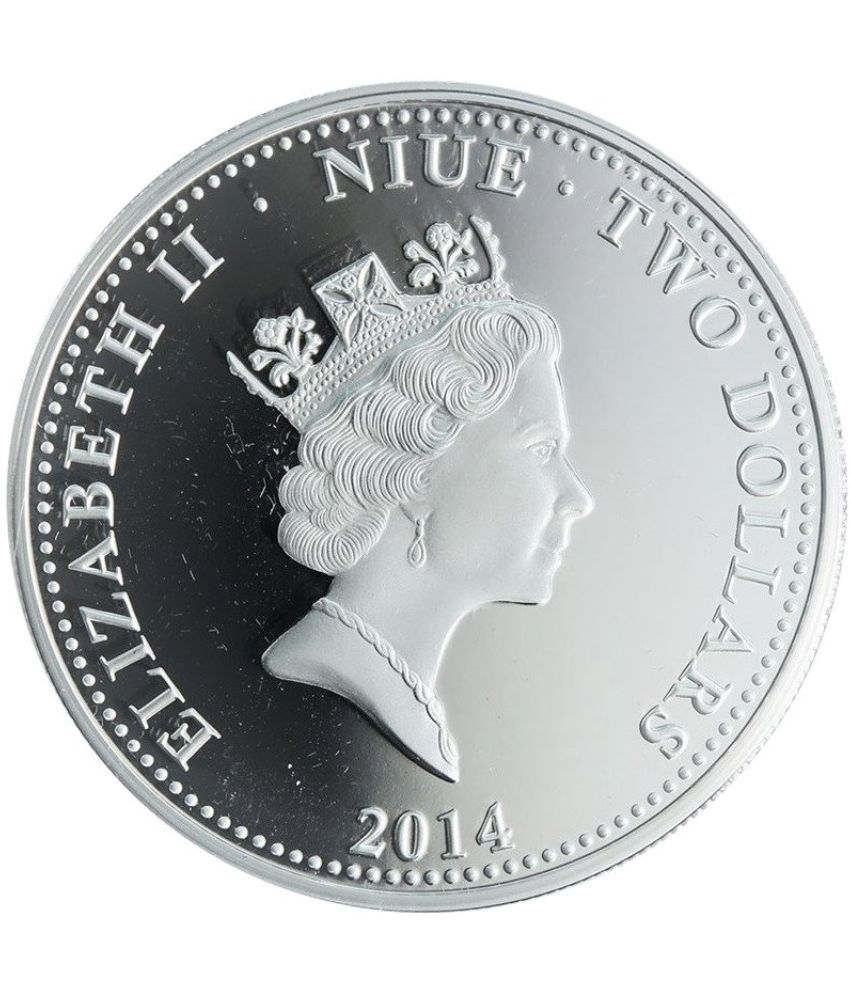 Reproduction Coin - Year of The Horse Color Silver Plated Two Dollars Coin of Niue