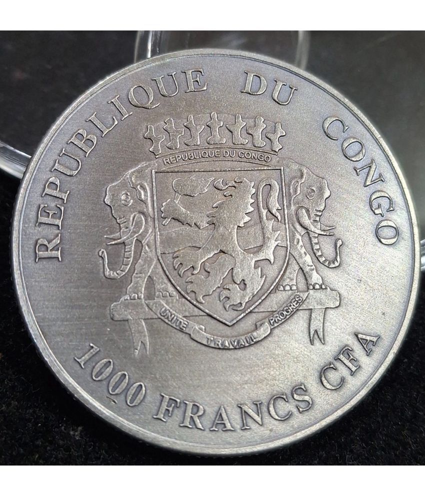 Reproduction Coin - Chamelleon Silver Plated Congo 1000 Francs Coin