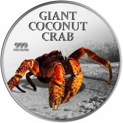 Reproduction Coin - Giant Coconut Crab Silver Plated Color Pitcairn Island Coin