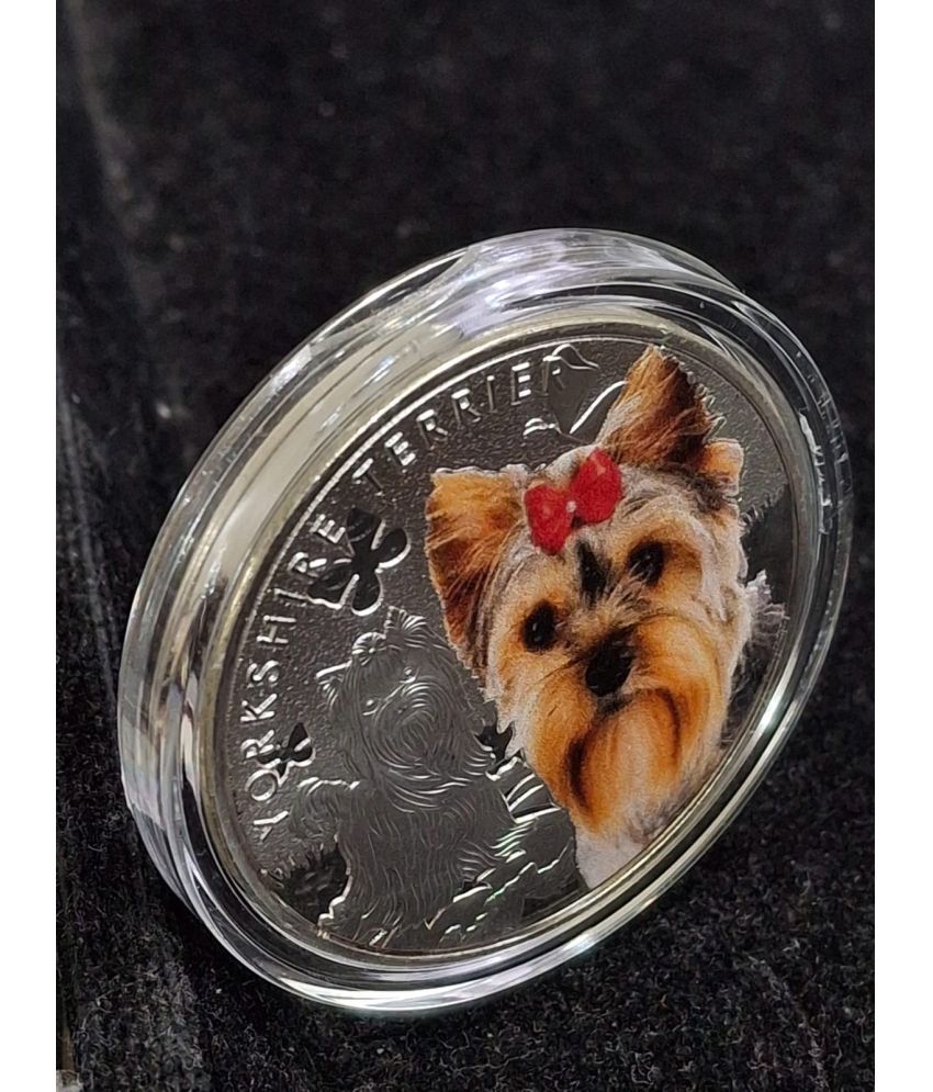 Reproduction Coin - 1 Dollar Niue Color Yorkshire Terrier Silver Plated Coin