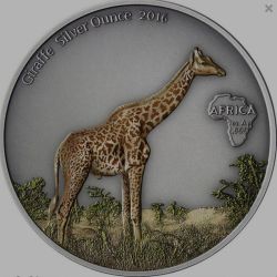 Reproduction Coin - Giraffe 1000 Francs Gabonaise Silver Plated Coin