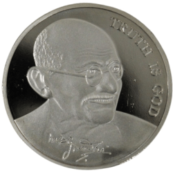 Reproduction Coin - 500 liras Mahatma Gandhi Silver Plated Malta Coin