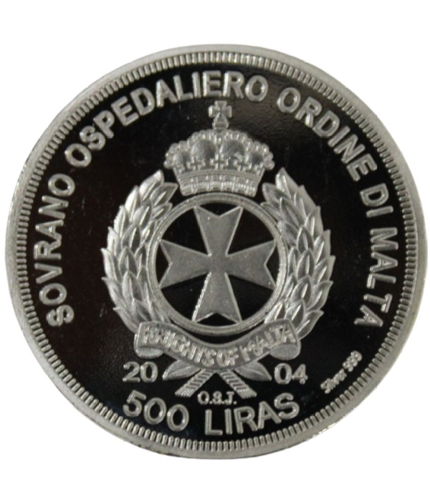 Reproduction Coin - 500 liras Mahatma Gandhi Silver Plated Malta Coin