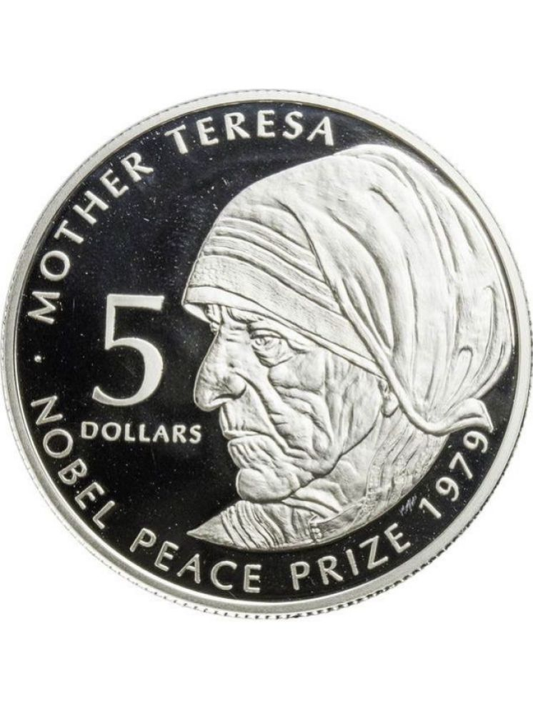 Reproduction Coin - Mother Teresa 5 Dollars Silver Plated Cook Islands Coin