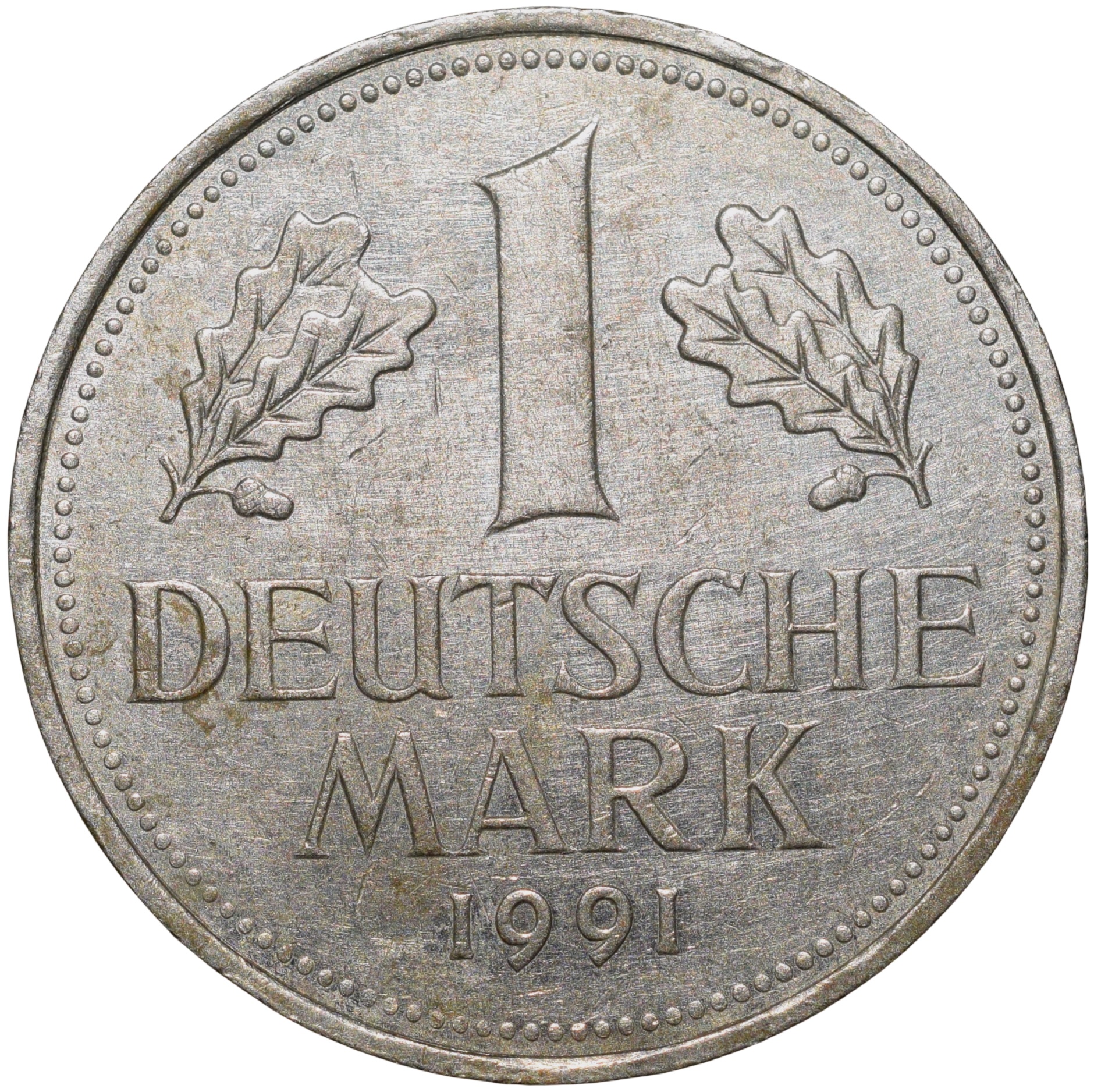 Copper-Nickel 1 Mark of Germany (AD 1991) with Eagle