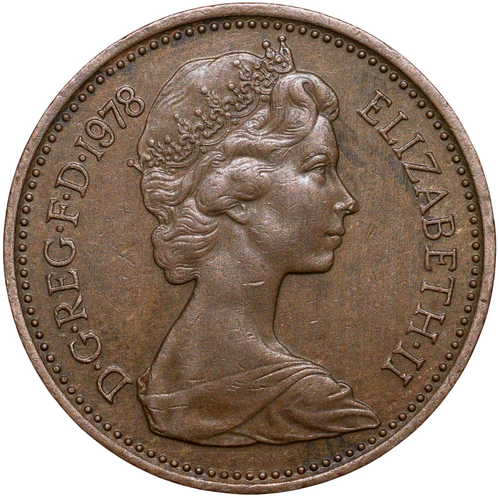 Bronze 1 New Penny of Elizabeth II (AD 1978) from United Kingdom