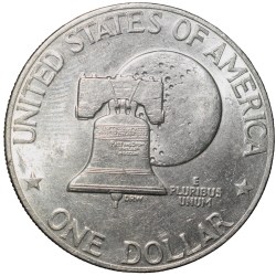 Old Copper-Nickel 1 Dollar of USA (AD 1976) Large "Eisenhower Dollar" United States 200th Anniversary of Independence Scarce