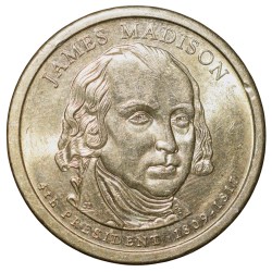 Brass 1 Dollar of United States of America (AD 2007) Commemorative Issue - James Madison - 4th President - 1809-1817