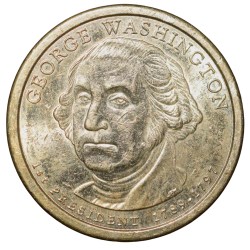 Brass 1 Dollar of United States of America (AD 2007) Commemorative Issue 'George Washington'