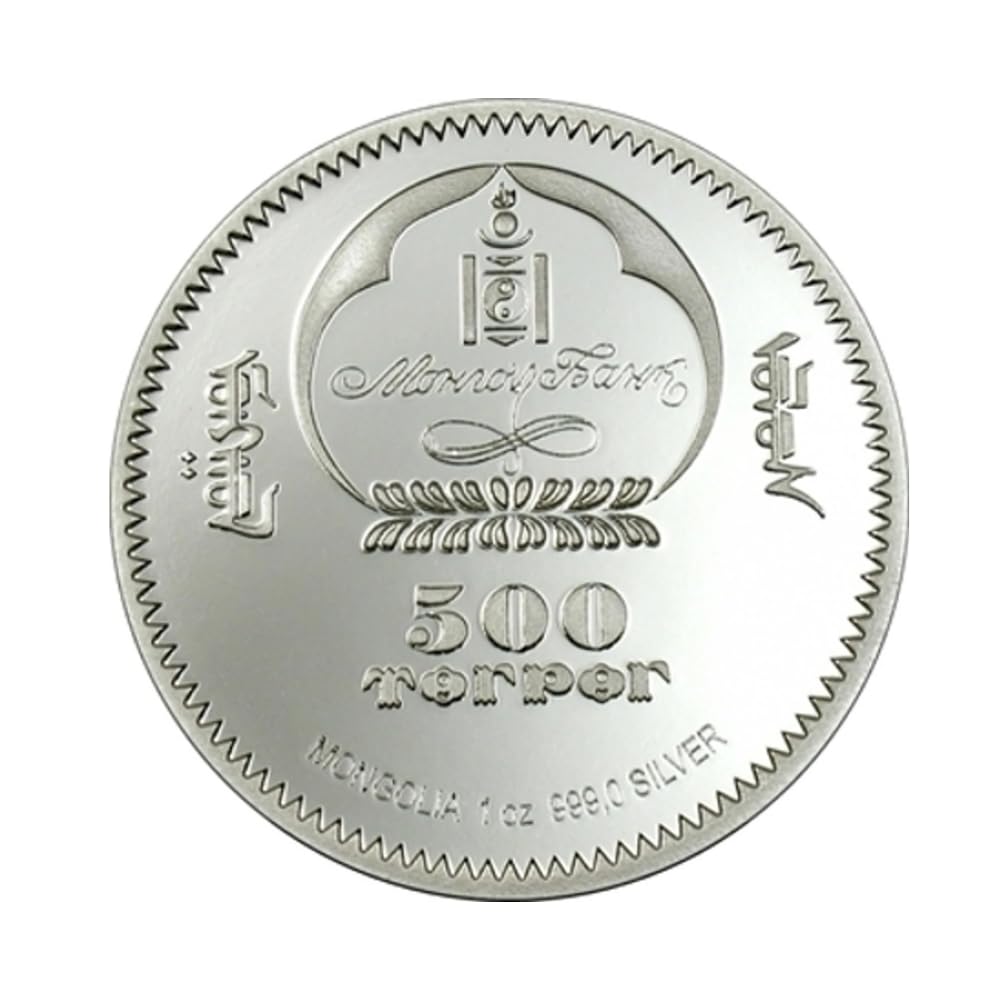 Reproduction Coin - Mongolia 500 Togrog 2005 Yokozuna Tanikaze Commemorative UNC Beautiful Colored Rare Silver Plated Coin