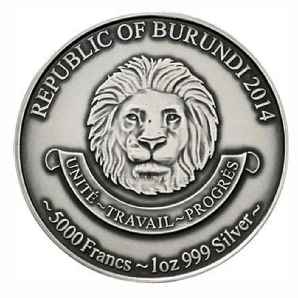Reproduction Coin - Burundi 5000 Francs 2014 - Leopard Commemorative UNC Beautiful Rare Silver Plated Coin