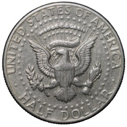 Copper-Nickel 1/2 Dollar of USA (AD 1971) with Portrait of John F. Kennedy