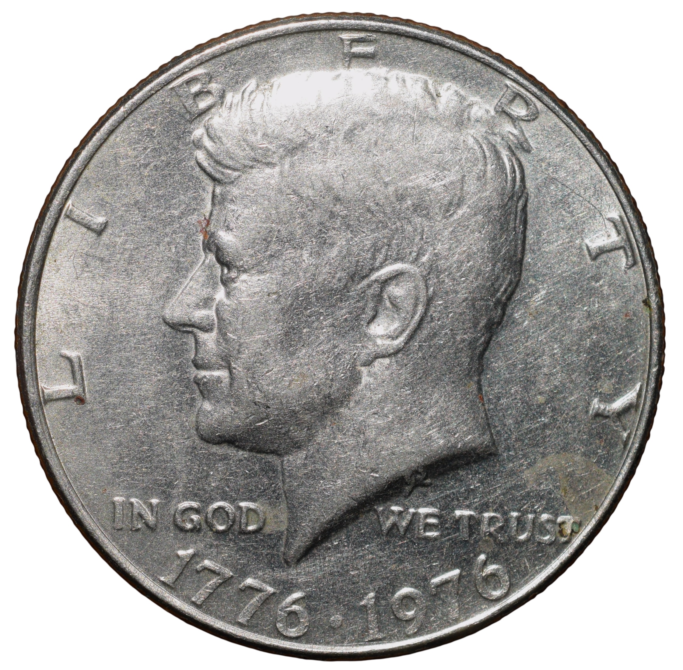 Copper-Nickel 1/2 Dollar of USA (AD 1976) Commemorative issue - Bicentenary of the United States Declaration of Independence 1776-1976 About UNC Grade