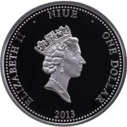 Alternative view of Reproduction Coin – 1 Dollar 2013 Niue Year of The Snake Silver Plated Coin
