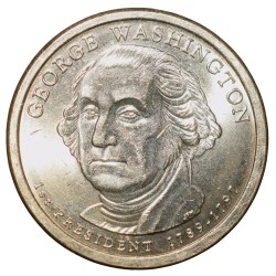 Brass 1 Dollar of United States of America (AD 2007) Commemorative Issue 'George Washington' About UNC Grade